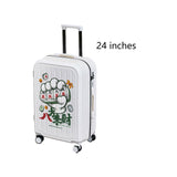 Maxbell 24" Luggage Adjustable Handle Graffiti Stylish with Wheels Portable Suitcase White
