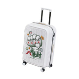 Maxbell 24" Luggage Adjustable Handle Graffiti Stylish with Wheels Portable Suitcase White
