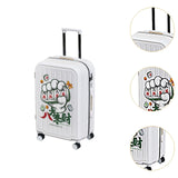 Maxbell 24" Luggage Adjustable Handle Graffiti Stylish with Wheels Portable Suitcase White