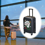 Maxbell 24" Luggage Adjustable Handle Graffiti Stylish with Wheels Portable Suitcase Black