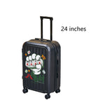 Maxbell 24" Luggage Adjustable Handle Graffiti Stylish with Wheels Portable Suitcase Black