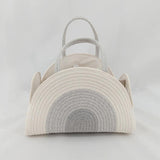 Maxbell Baby Diaper Caddy Organizer Holder for Changing Table Toiletries Burp Cloths White Gray