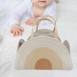 Maxbell Baby Diaper Caddy Organizer Holder for Changing Table Toiletries Burp Cloths White Yellow Orange