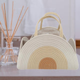 Maxbell Baby Diaper Caddy Organizer Holder for Changing Table Toiletries Burp Cloths White Yellow Orange