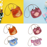Maxbell Women Animal Shaped Bag Wool Felt Mini Handbag for Party Birthday Gift Beach Orange