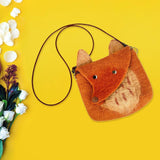 Maxbell Women Animal Shaped Bag Wool Felt Mini Handbag for Party Birthday Gift Beach Orange