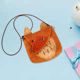 Maxbell Women Animal Shaped Bag Wool Felt Mini Handbag for Party Birthday Gift Beach Orange