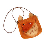 Maxbell Women Animal Shaped Bag Wool Felt Mini Handbag for Party Birthday Gift Beach Orange