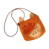 Maxbell Women Animal Shaped Bag Wool Felt Mini Handbag for Party Birthday Gift Beach Orange