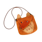 Maxbell Women Animal Shaped Bag Wool Felt Mini Handbag for Party Birthday Gift Beach Orange
