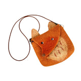 Maxbell Women Animal Shaped Bag Wool Felt Mini Handbag for Party Birthday Gift Beach Orange