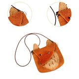 Maxbell Women Animal Shaped Bag Wool Felt Mini Handbag for Party Birthday Gift Beach Orange