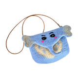 Maxbell Women Animal Shaped Bag Wool Felt Mini Handbag for Party Birthday Gift Beach Blue Color Elephant