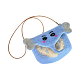 Maxbell Women Animal Shaped Bag Wool Felt Mini Handbag for Party Birthday Gift Beach Blue Color Elephant