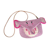 Maxbell Women Animal Shaped Bag Wool Felt Mini Handbag for Party Birthday Gift Beach Purple Red Color Elephant