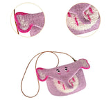Maxbell Women Animal Shaped Bag Wool Felt Mini Handbag for Party Birthday Gift Beach Purple Red Color Elephant