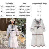 Maxbell Women Embroidered Dress Streetwear Elegant Cloth for Travel Vacation Holiday XL
