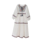 Maxbell Women Embroidered Dress Streetwear Elegant Cloth for Travel Vacation Holiday XL