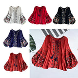 Maxbell Embroidery Blouse for Women Trendy Ethnic Shirt for Daily Wear Street White
