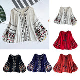 Maxbell Embroidery Blouse for Women Trendy Ethnic Shirt for Daily Wear Street White