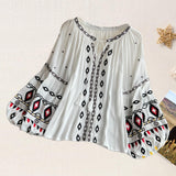 Maxbell Embroidery Blouse for Women Trendy Ethnic Shirt for Daily Wear Street White