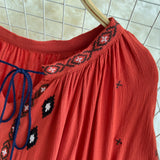 Maxbell Embroidery Blouse for Women Trendy Ethnic Shirt for Daily Wear Street Red