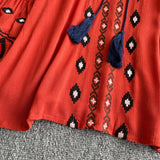 Maxbell Embroidery Blouse for Women Trendy Ethnic Shirt for Daily Wear Street Red