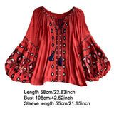 Maxbell Embroidery Blouse for Women Trendy Ethnic Shirt for Daily Wear Street Orange Red