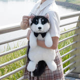 Maxbell Cute Puppy Shaped Backpack Soft Puppy Doll Bag for Pet Lovers Children Teens Black Bow