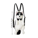Maxbell Cute Puppy Shaped Backpack Soft Puppy Doll Bag for Pet Lovers Children Teens Black Bow