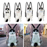 Maxbell Cute Puppy Shaped Backpack Soft Puppy Doll Bag for Pet Lovers Children Teens Black Bow