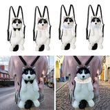 Maxbell Cute Puppy Shaped Backpack Soft Puppy Doll Bag for Pet Lovers Children Teens Black Bow