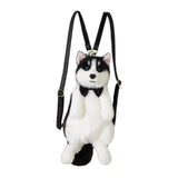 Maxbell Cute Puppy Shaped Backpack Soft Puppy Doll Bag for Pet Lovers Children Teens Black Bow