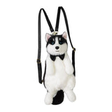 Maxbell Cute Puppy Shaped Backpack Soft Puppy Doll Bag for Pet Lovers Children Teens Black Bow