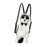 Maxbell Cute Puppy Shaped Backpack Soft Puppy Doll Bag for Pet Lovers Children Teens Black Bow