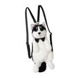 Maxbell Cute Puppy Shaped Backpack Soft Puppy Doll Bag for Pet Lovers Children Teens Black Bow