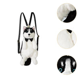 Maxbell Cute Puppy Shaped Backpack Soft Puppy Doll Bag for Pet Lovers Children Teens Black Bow