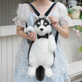 Maxbell Cute Puppy Shaped Backpack Soft Puppy Doll Bag for Pet Lovers Children Teens Black Bow