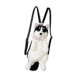 Maxbell Cute Puppy Shaped Backpack Soft Puppy Doll Bag for Pet Lovers Children Teens Pink Plaid Scraf