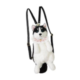 Maxbell Cute Puppy Shaped Backpack Soft Puppy Doll Bag for Pet Lovers Children Teens Pink Plaid Scraf