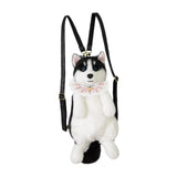 Maxbell Cute Puppy Shaped Backpack Soft Puppy Doll Bag for Pet Lovers Children Teens Pink Plaid Scraf