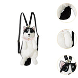 Maxbell Cute Puppy Shaped Backpack Soft Puppy Doll Bag for Pet Lovers Children Teens Pink Plaid Scraf