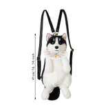 Maxbell Cute Puppy Shaped Backpack Soft Puppy Doll Bag for Pet Lovers Children Teens Pink Plaid Scraf