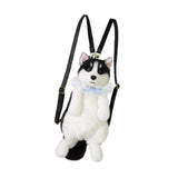 Maxbell Cute Puppy Shaped Backpack Soft Puppy Doll Bag for Pet Lovers Children Teens Blue Scraf