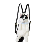 Maxbell Cute Puppy Shaped Backpack Soft Puppy Doll Bag for Pet Lovers Children Teens Blue Scraf