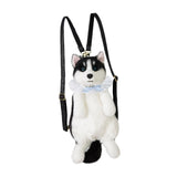 Maxbell Cute Puppy Shaped Backpack Soft Puppy Doll Bag for Pet Lovers Children Teens Blue Scraf