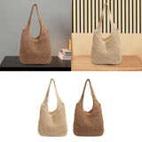Maxbell Handwoven Beach Tote Bag for Women Lady for Commuting Vacation Birthday Gift Beige White
