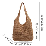 Maxbell Handwoven Beach Tote Bag for Women Lady for Commuting Vacation Birthday Gift Brown