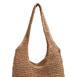 Maxbell Handwoven Beach Tote Bag for Women Lady for Commuting Vacation Birthday Gift Brown