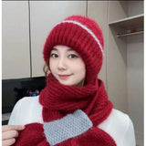 Maxbell Womens Hooded Scarf Versatile Hat Scarf Set for Walking Hiking Autumn Winter